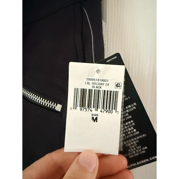 Ralph Lauren Black AKL JOD Moto Pants Biker Zippers Size Medium - Picture 8 of 9